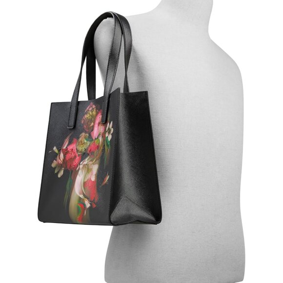 Women's ICON Tote Small Black Multi Polyurethane Stylish Embossed Branding - Picture 4 of 5